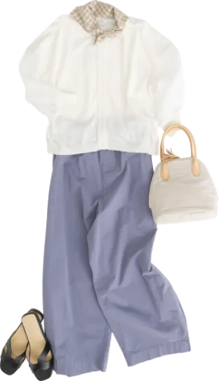 コットンツイルサイドボックプリーツパンツ