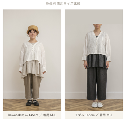 【kawasaki×TUTIE.】リネンショートブラウス